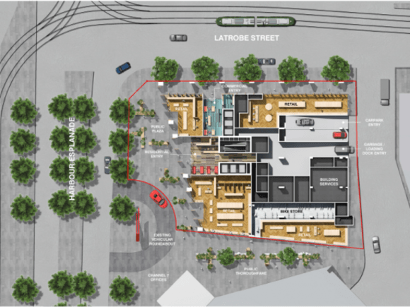 Rendered ground plane. © FKA The 4 Step > 695-699 La Trobe Street