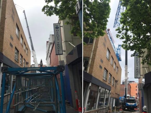 Hacer sees another crane in the skyline with its markings. Images: MCG Cranes Its a record! Metropolitan Melbourne crane count November 2017