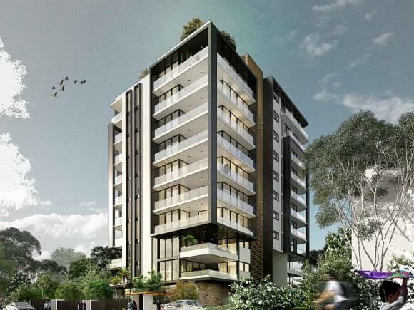 East perspective. Planning image: Marchese Partners Merc Capital adds to Carlingford's apartment popularity