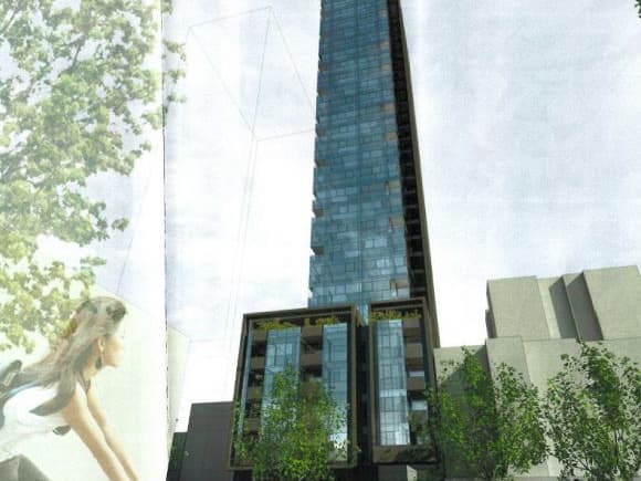 Artist's impression of the development. Image courtesy Rothelowman Planning Application > 488-494 La Trobe Street, West Melbourne