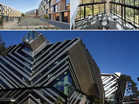 Student residences & New Horizons. Housing images courtesy melbournedesignawards.com.au/ Monash University Clayton's design and construction boom