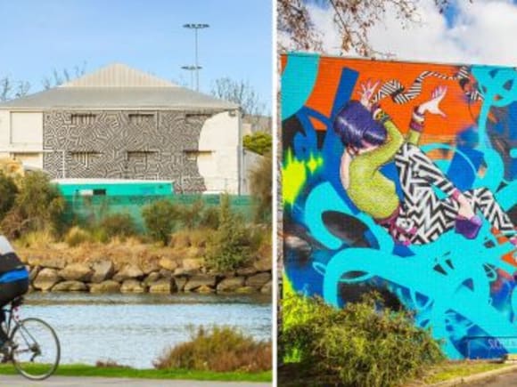 The site in question and current art installation. Image courtesy Perri Projects Industrial West Melbourne the latest urban renewal contender