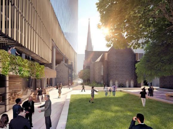 Wesley Park. Image courtesy Cox Architecture Wesley Place seeks to bring new life to Lonsdale Street