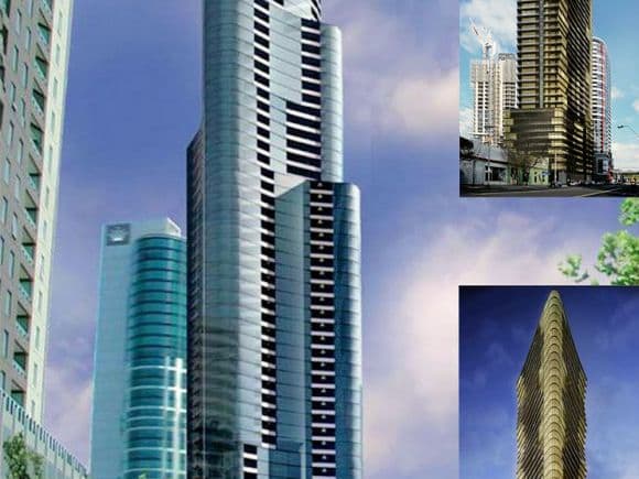 The initial Prima Tower with 308 City Road inserted. Images courtesy Rijavec and Elenberg Fraser Out of the shadows and into the light