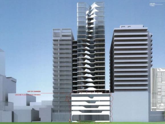 Melbourne High School's perspective of the development. Image courtesy Plus Architecture DealCorp's spinalscraper: 42-48 Claremont Street, South Yarra