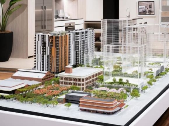 Model of the overall West Village precinct. Image: Hutchinson Builders Plus Architecture lands at Brisbane's West Village