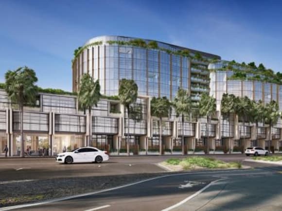 A broadside perspective of the proposed development. Planning image: Fender Katsalidis Port Melbourne's long running Waterfront Place saga enters a new phase