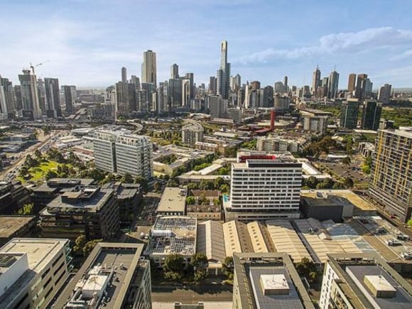Views from the site. Image: CBRE City Sales Take it to the Bank: South Melbourne's latest tower on show