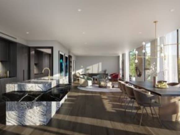 Living spaces within the development Beulah International hits the hyper luxury heights in Kew