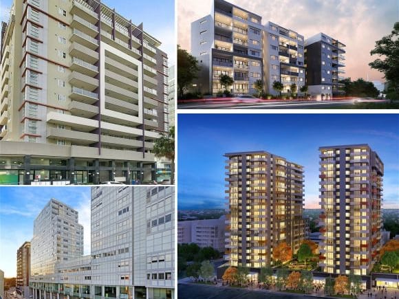 A selection of Burwood apartment projects Urban Taskforce labels Sydney's apartment aesthetic as dull