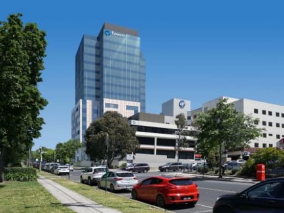 25 Nelson Street within the existing Epworth Eastern context. Image: STH Epworth Eastern rises to match Box Hill's booming population's needs