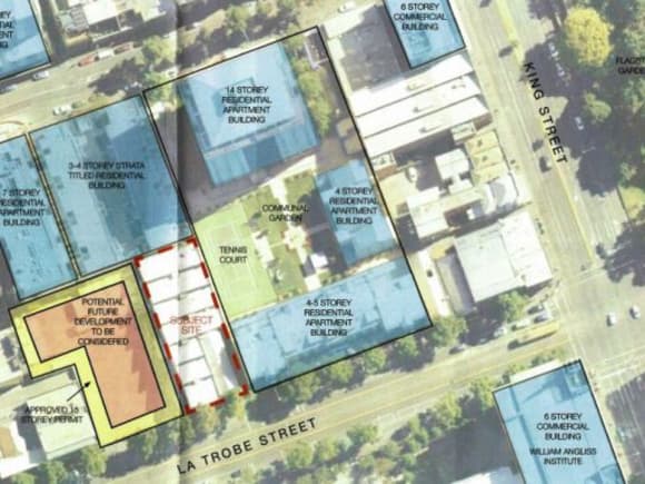 Immediate built form. Image courtesy Rothelowman Planning Application > 488-494 La Trobe Street, West Melbourne