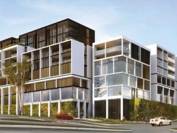 Street level perspective. Planning image: Plus Architecture Stockland pushes for The Pines to include retirement apartments