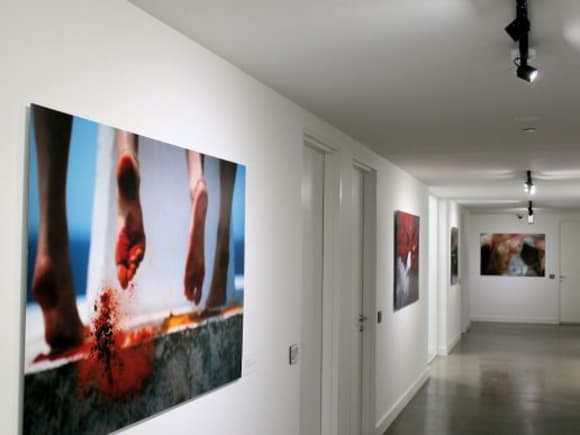 Artwork adorns all walls within the buildings common passages. In focus: 2 Girls building, Abbotsford