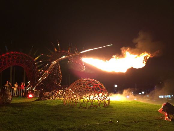 The Crucible, fire breathing dragon White Night 2015