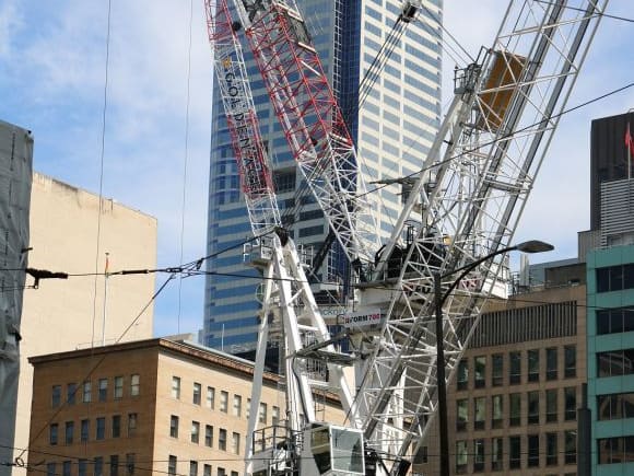 The CBD's west end is awash with new tower cranes. Its a record! Metropolitan Melbourne crane count November 2017