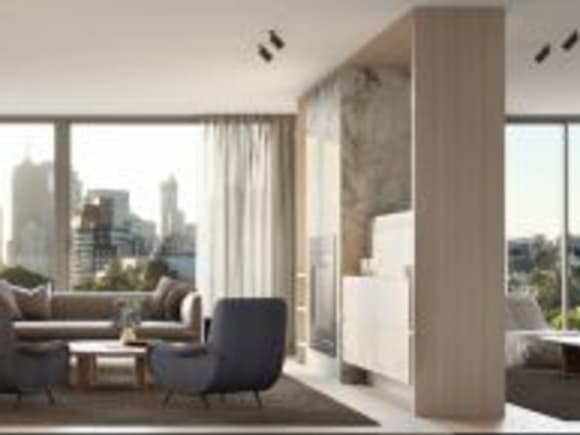 Island House penthouse living room Introducing Island House: Customisable bespoke apartments in a sought after East Melbourne locale