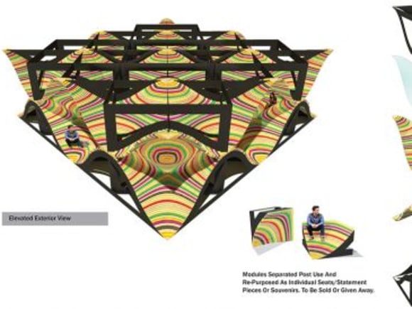 Suite of renders. Courtesy John Kachami NGV Pavilion 2016 entry: John Kachami