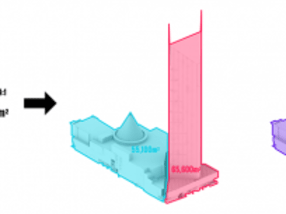 Site area and plot ratio diagram Addressing Elizabeth Street: Melbourne Central (part one)
