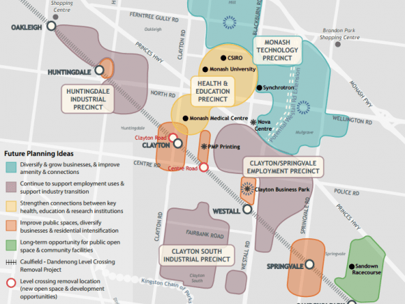 Map of the employment cluster from the MPA's brochure Consultation begins for the Monash Employment Cluster