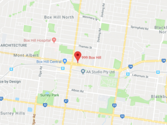 Location of 999 Box Hill on Whitehorse Road. Image by Google Maps. Location of 999 Box Hill on Whitehorse Road. Image by Google Maps.