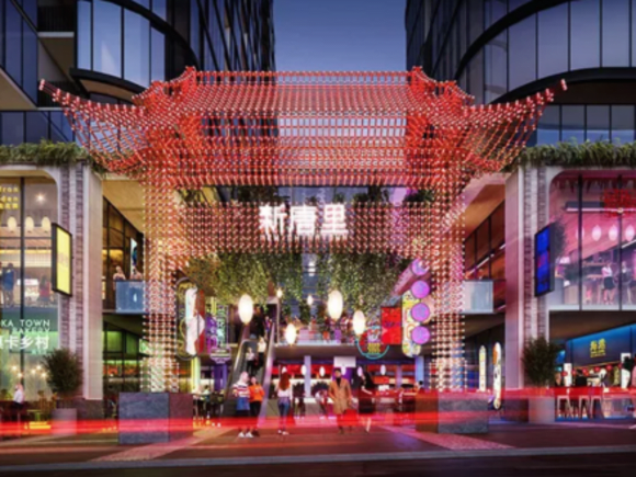 New Chinatown rendering for Box Hill. Three levels of Chinese restaurants. New Chinatown rendering for Box Hill. Three levels of Chinese restaurants.