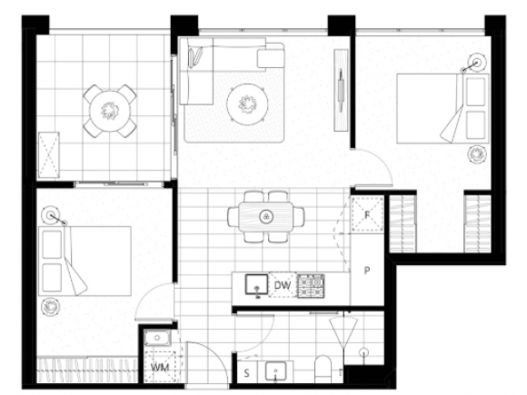 Lincoln Apartments floor plan, two bedroom, one bathroom. Credit: Cedar Woods Solid growth in Melbourne’s west: Williams Landing property values continue to rise