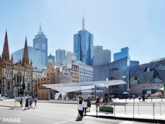 Town Hall Federation Square entrance - image: Rail Projects Victoria Melbourne Metro's finalised station designs unveiled