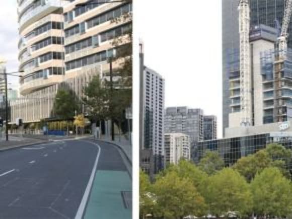 Collins Square and 2 Riverside Quay Under Construction. Images courtesy Ryan Seychell Office towers to the fore