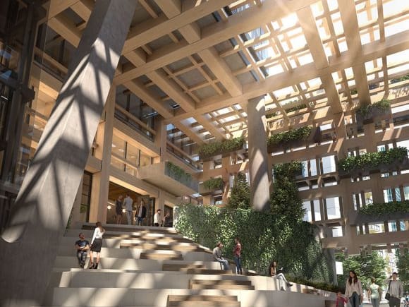 Interior atrium perspective. Image: Salcon Yarra One finally strikes a blow for Forrest Hill's urban realm