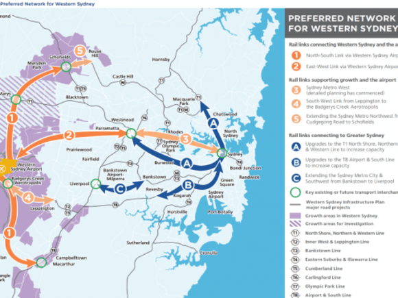 The preferred network vision from the Western Sydney Rail Needs Scoping Study - image: TfNSW Western Sydney gets a City Deal, ambitious rail-based transit vision