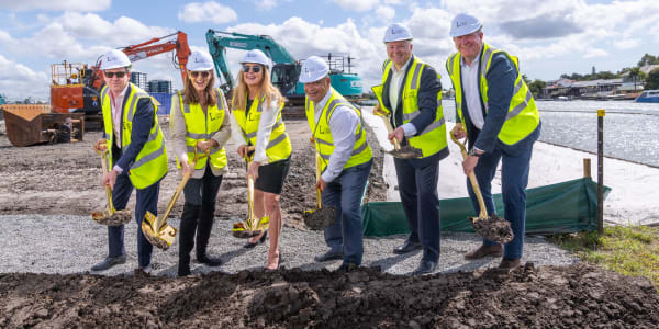 Lewis Land break ground at Harbour Shores in Biggera Waters