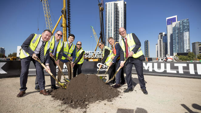 Soil turns on Stage 1 of Melbourne Square as piling nears completion