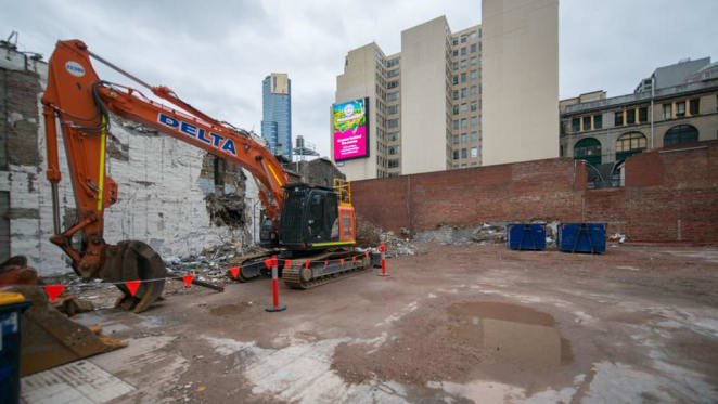 Demolition on Port Phillip Arcade signals start of major works on the new Town Hall station