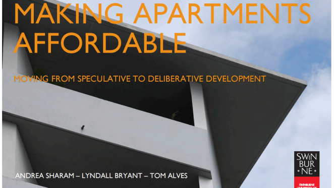 Making apartments affordable: moving from speculative to deliberative development