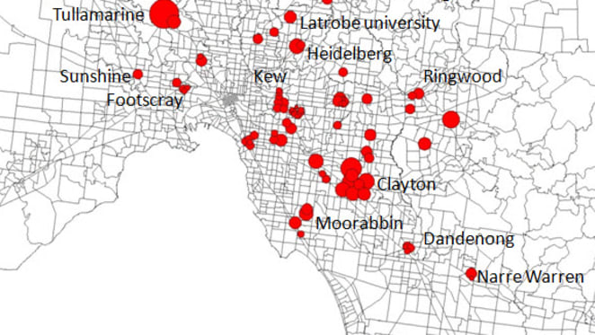 How many suburban Melbourne job centres could be connected with a circular railway?