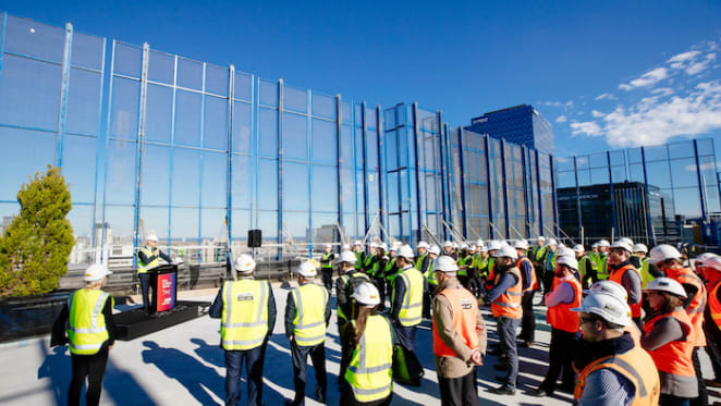 Topping Off at Mirvac's office Docklands development