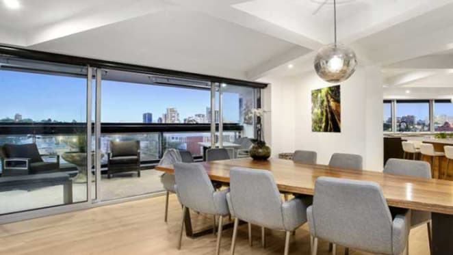 The Block's Andrew and Whitney South Yarra apartment - complete with coffin shaped dining table