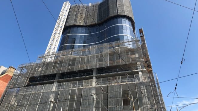 Fragrance Group's Beyonce inspired tower emerges on Spencer Street