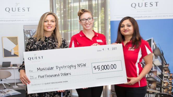 Quest Macquarie Park donates $5,000 to Muscular Dystrophy NSW