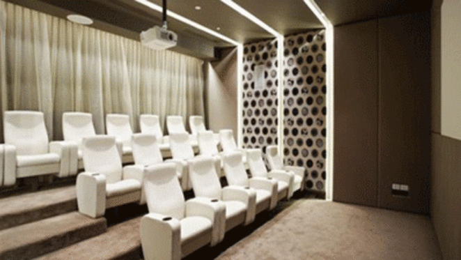 Australia's best home cinema - popcorn shared with fellow East Melbourne apartment block film connoisseurs