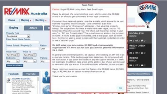 RE/MAX global online phishing and rental scams spread to Australia