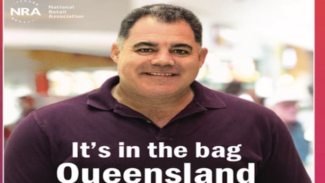 Queensland rugby legend Mal Meninga joins retailers to fight toxic bag pollution