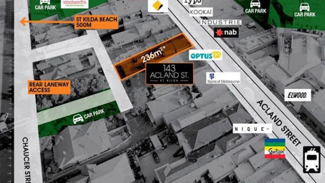 Two storey Acland Street, St Kilda retail building listed