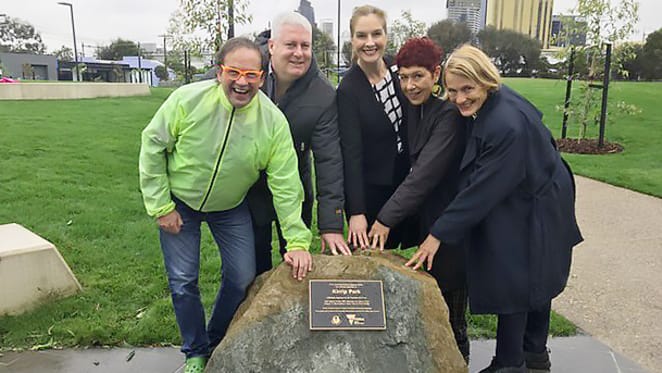 The first new park in Fishermans Bend officially opens