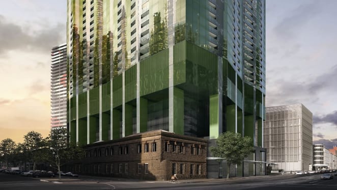 The heritage integrated podium of Swanston Central Tower. Image by Multiplex.global