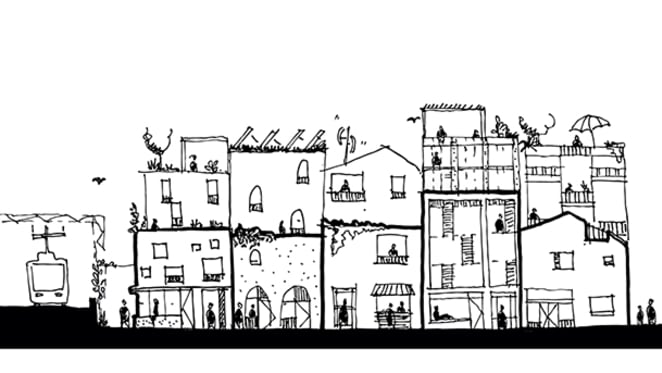 An early glimpse of Nightingale Village's first buildings