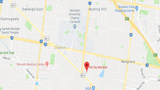 M-City location at 2107-2125 Dandenong Road, Clayton, VIC 3168. Image by Google Maps