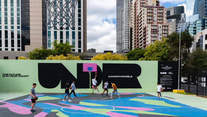 The future is in your court: Reko Rennie installs public art piece at residential Southbank project