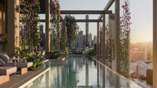 Aria offer over 1,100 sqm of resort-style amenity at Trellis, South Brisbane apartments